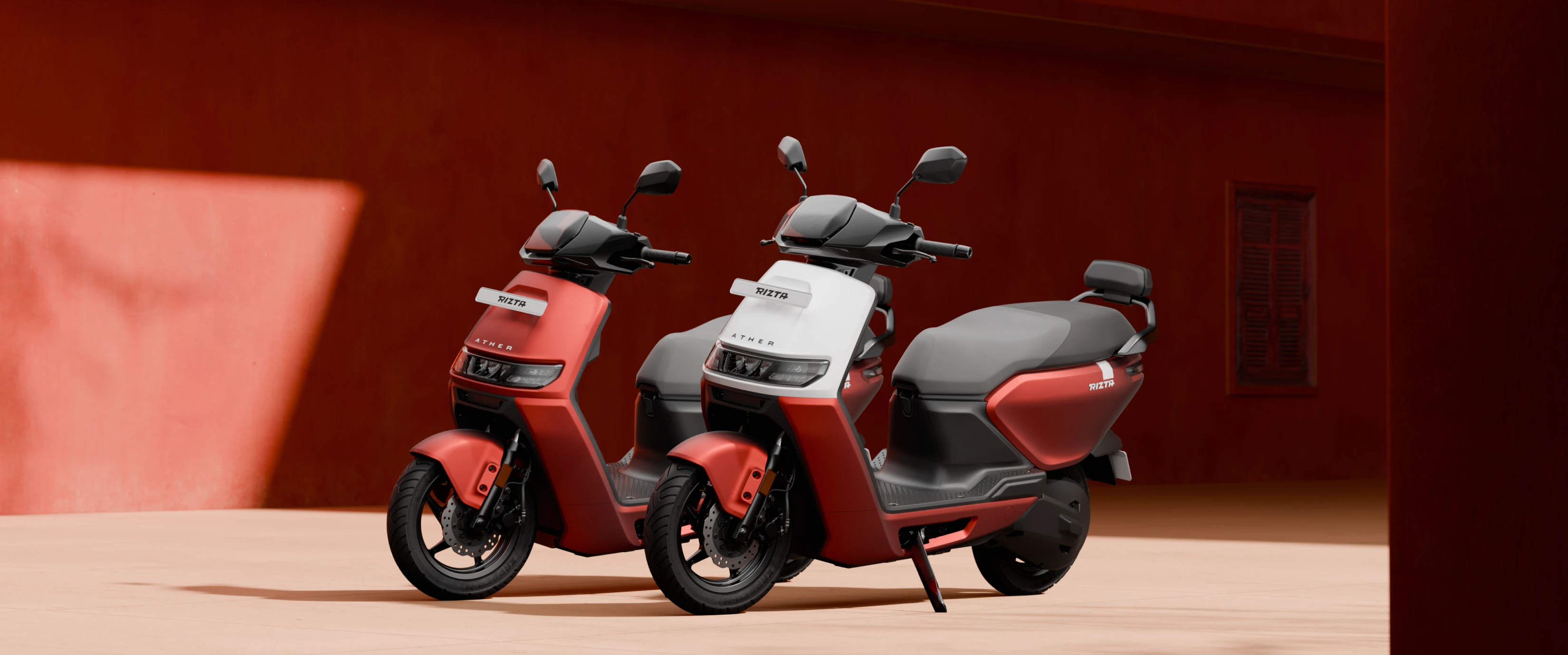 Ather Rizta scooter in multiple color options